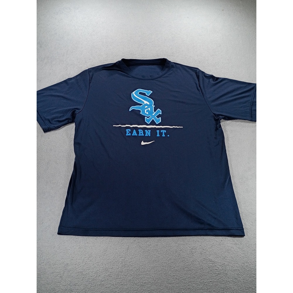 Nike Mens Chicago White Sox Earn It Performance Tee Navy Blue XL Short Sleeve